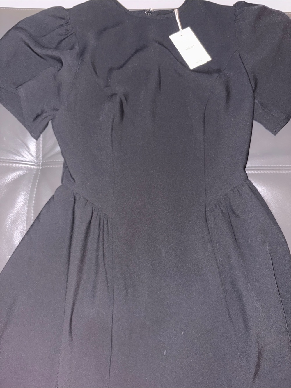 Wilfred Black Midi Fit-and-Flare Dress